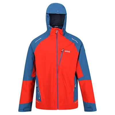 Image of Regatta Men&#039;s Highton Pro JKT, Fiery Red/Dynasty Blue/Moonlight Denim, M