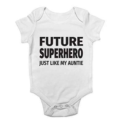 Image of Shopagift Future Superhero Just Like My Auntie Cute Boys and Girls Baby Vest Bodysuit