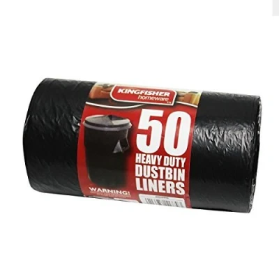 Image of Garden Mile Bin Bags 50x 75L Heavy Duty Black Refuse Sacks For Recycling, Strong Dustbin Liners Wheelie (50x Standard 18 Micron (BBHD50))