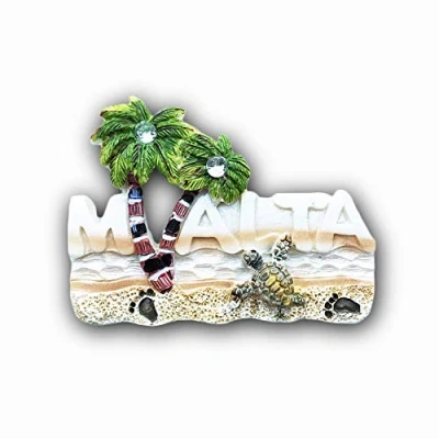 Image of Malta Beach 3D Refrigerator Magnet Resin Travel Souvenirs,Handmade Home &amp; Kitchen Decoration Fridge Collection Gift