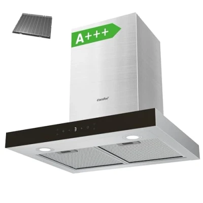 Image of COMFEE&#039; 60 cm Chimney Hood 60M77 Class A+++ Stainless Steel Extractor with Recirculating &amp; Ducting System, Gesture Control Fan Kitchen Carbon Filters
