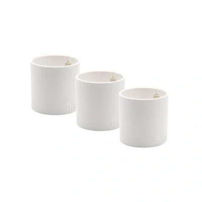 Image of KalaMitica Toothbrush Holder, Pen Kitchen Utensils Holder Magnetic Containers to Save Space with Style Set of 3 Cylinders White