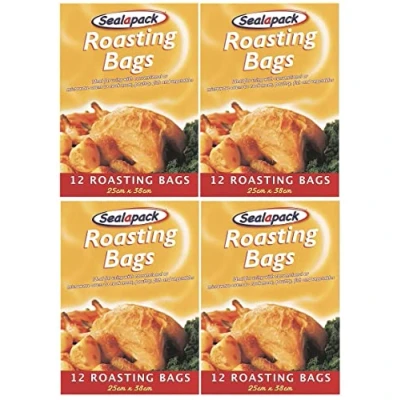 Image of 48 x Roasting Bags Flavour Seal Cooking for Ovens and Microwaves to cook meat poultry fish turkey vegetables 25cm 38cm