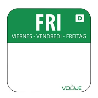 Image of Vogue U781 Dissolvable Food Rotation Labels, Friday (Pack of 1000)