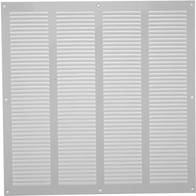 Image of 16&#039;&#039; x Inch / 400 mm White Steel Vent Cover Metal Square Soffit Grille Louvered Air Return for Ceiling and Sidewall Built in Protection Screen Mesh HVAC Ventilation