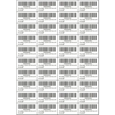 Image of Pixel® A4 White Self Adhesive Blank Address Labels Amazon FBA Barcode Stickers 40 up comptaible with Inkjet &amp; Laserjet Printers Per Sheet. 1 Packs (50 Sheets).