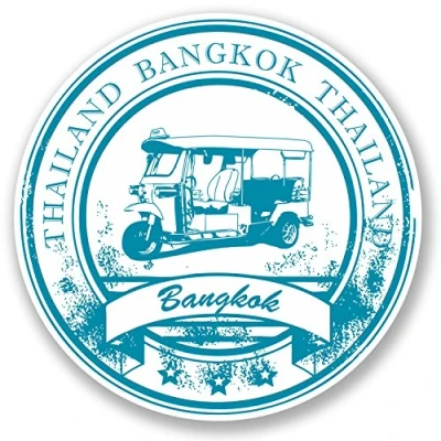 Image of 2 x 10cm Bangkok Thailand Thai Vinyl Sticker Luggage Travel Tag Asia Label #5759 (10cm 10cm)