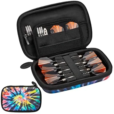 Image of Casemaster Sentinel 6 Dart Case, Holds Extra Accessories, Tips, Shafts and Flights, Compatible with Steel Tip Soft Darts, Impact &amp; Water Resistant Tactech Shell, Tie Dye