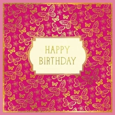 Image of Piccadilly Greetings Modern Luxury Birthday Card, Pink Pattern 160 mm sq