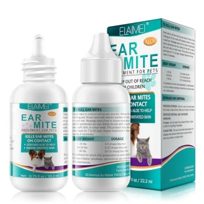 Image of Tooffi Ear Mite Treatment For Dogs Dog Infection Drops Yeast Reduces Mites And Debris, Cats