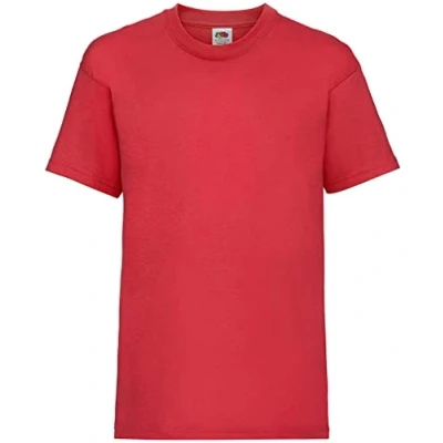 Image of FRUIT OF THE LOOM Unisex Kids Valueweight Short Sleeve T Shirt, Red, 5 6 Years UK
