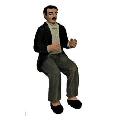 Image of Melody Jane Dolls House Gentleman in Evening Suit Sitting People Resin Figure