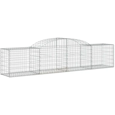 Image of vidaXL Arched Gabion Baskets 10 pcs 300x50x60/80 cm Galvanised Iron