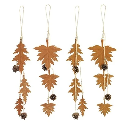 Image of Frank Flechtwaren Metal hanger autumn leaves in a set of 4.