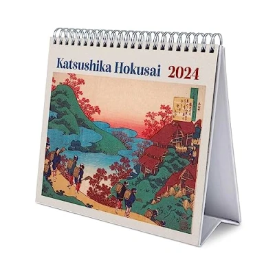 Image of Grupo Erik Hokusai Desk Calendar 2024 Desktop 8 x 7 inches 20 17 cm Japanese 12 Month Planner Art Gifts
