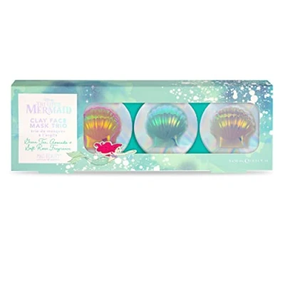 Image of MAD Beauty Disney The Little Mermaid Clay Face Mask Trio 3 Pack, Green Tea, Avocado, &amp; Soft Rose, All Enriched with Aloe Vera Extract, Skin Care, Great Gift for Gorgeous Mermaids