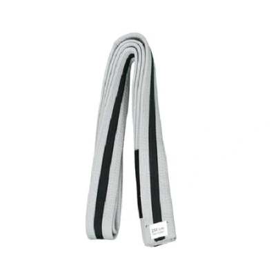 Image of Playwell Martial Arts Childrens Grading Grey BJJ Ju, Jiu Jitsu Belt With Black Stripe (220cm)
