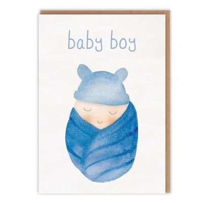 Image of Baby Boy Card Cute New for Parents Welcome Cards Congratulations Birth Shower Gender Reveal Adoption