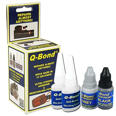 Image of Q Bond Ultra Strong Adhesive &amp; Filler Powder (Black Grey) 10 Second Cure Time