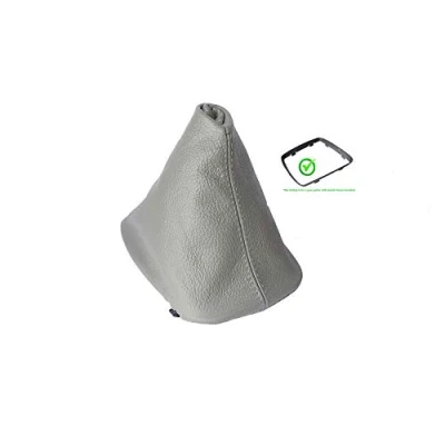 Image of The Tuning Shop Ltd Gear Gaiter + Frame Compatible with Bmw 3 Series E46 Grey Leather