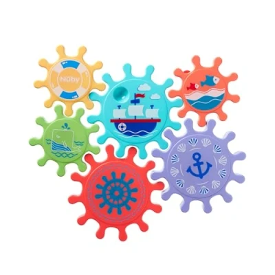 Image of Nuby Bath Cogs Baby Toy Bright Colours BPA Free Easy to Assemble Suitable for 12 Months Plus