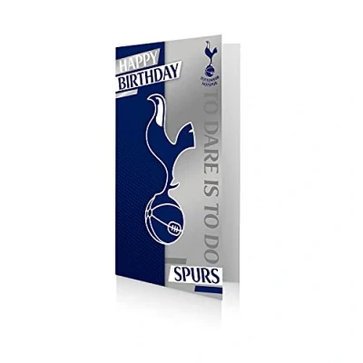 Image of Tottenham TO011 Die Cut Hotspur Crest Birthday Card Multi Colour,9 x 5 inch