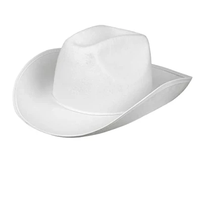 Image of Boland Adult Cowboy Hat, Western Fancy Dress Accessory, Unisex, For Men and Women, Sheriff, Rodeo, Party, Festival, Halloween, Up, One Size (White)