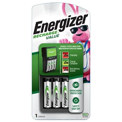 Image of Energizer NiMH Charger + 4 AA battery chargers (Indoor, Nickel Metal Hydride, AA, AAA, Hydride (NiMH), 50/60)
