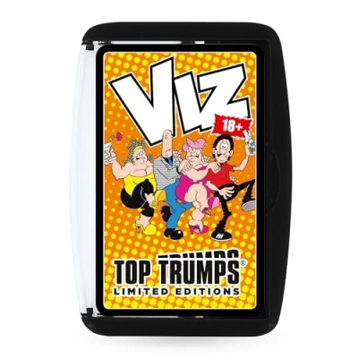 Image of Top Trumps Viz Comics Limited Editions Card Game, play with Johnny Fartpants, Roger Mellie and Big Vern, great gift adults 18 plus