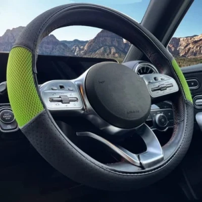 Image of XtremeAuto Universal Car/Van Steering Wheel Cover Sleeve Glove (Green)
