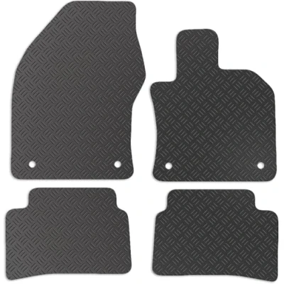 Image of Carsio Rubber Car Mats For Lexus UX 2019+ Onwards Tailored Fit Floor Mat Set Complete Accessory Black Custom Fitted All Weather &amp; Heavy Duty, Anti Slip Backing with Clips