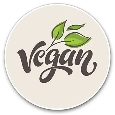Image of Vinyl Stickers (Set of 2) 15cm Vegan Vegetarian Lifestyle Laptop Tablet Luggage Scrapbook #14677