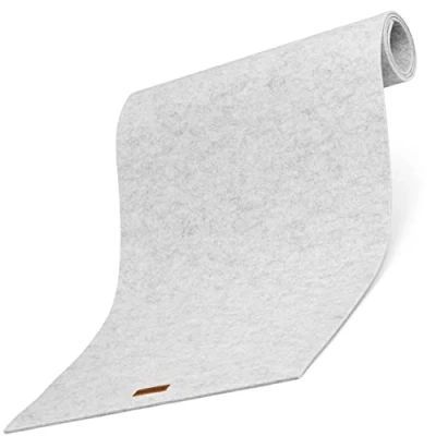 Image of Balinco table runner made of felt washable, adjustable 44 x 150 cm, workmanship, modern, easy care, heat resistant (felt light grey)