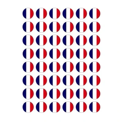 Image of 48 France French Flag Edible Wafer Paper Cake Toppers Decorations Olympics
