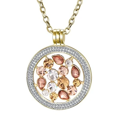 Image of Morella 70cm Ladies Necklace and Zirconia Coin Holder Attachment with 33mm Drop in Jewellery Pouch
