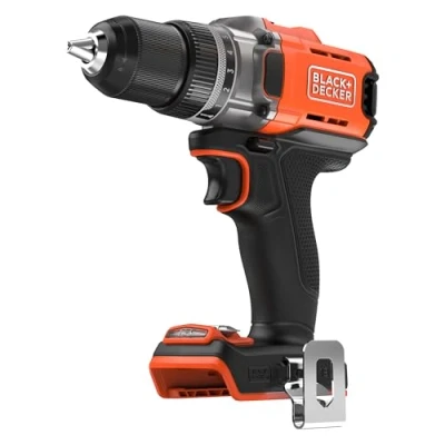 Image of BLACK+DECKER 18V Cordless Drill Driver, 45Nm Max Torque, 2 Gear Settings, Keyless Chuck &amp; LED Light, BCD382XN XJ