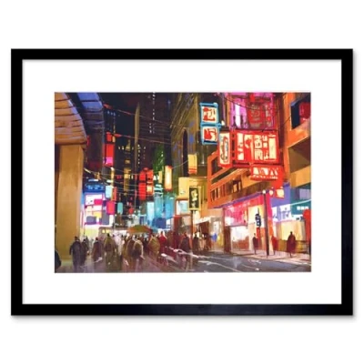 Image of Wee Blue Coo City New York Chinatown Art Print Framed Poster Wall Decor 12x16 inch