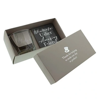 Image of ukgiftstoreonline Usher Gift Whisky Glass and Coaster In Box