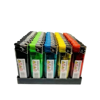 Image of KARAN KING 50PK ELECTRONIC LIGHTER 5 COLOR CHILD SAFE UK SELLER