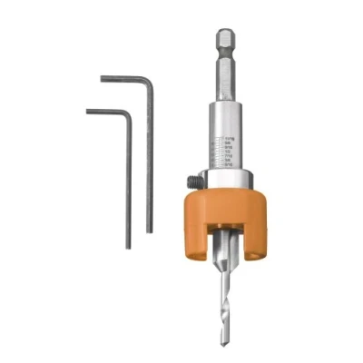 Image of kwb Hardwood Drill Ø 4 Mm Made Of Hss M2 With Countersink, Adjustable Depth Stop and 1/4&quot; Hexagonal Shank