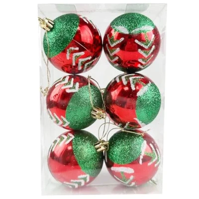 Image of 6 Pieces 6CM Christmas Baubles for Tree Decorations Xmas Hanging Ornaments Shatterproof