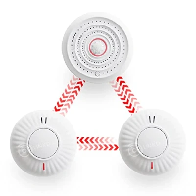 Image of Wireless Interlinked Smoke &amp; Heat Alarm Bundle Scotland England Law Compliant 10 Year Battery Life CE BS Certified LINKD Alarms Pre Linked Easy Set Up UK Phone Email Support