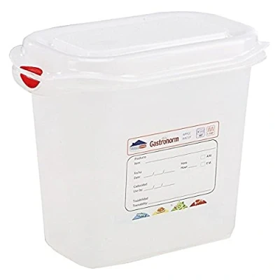 Image of Genware NEV 12360 GN Storage Box, 1/9 150 mm Deep, 1.5 L (Pack of 6)