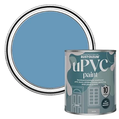 Image of Rust Oleum Blue uPVC Door and Window Paint In Satin Finish Cornflower 750ml