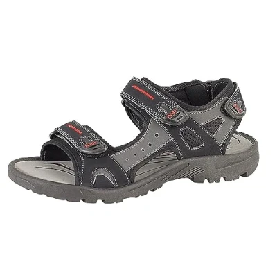 Image of PDQ Mens Triple Touch Fastening Sports Sandals (10 UK) (Black/Grey)