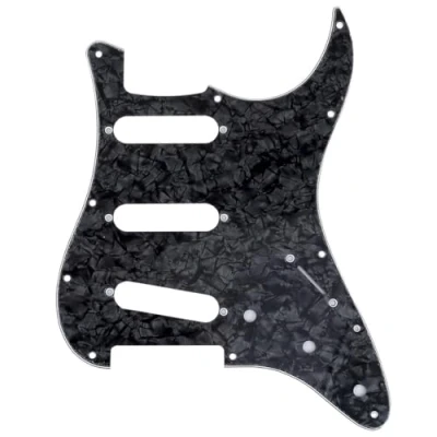 Image of Musiclily Pro 11 Hole 72 or 64 Strat SSS Guitar Pickguard for MIJ JPN Japan Stratocaster,4Ply Black Pearl