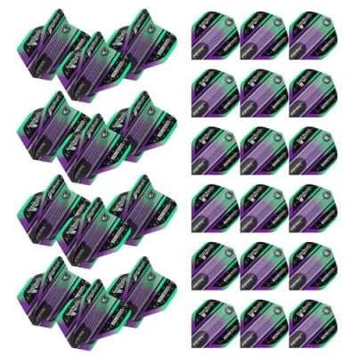 Image of WINMAU Prism Delta Simon Whitlock Wizard Rainbow &amp; Silver dart flights 10 sets per pack (30 in total)