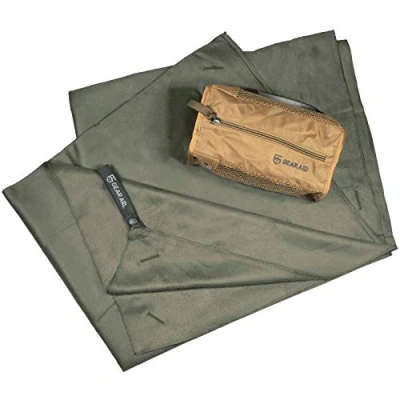 Image of GEAR AID Quick Dry Microfiber Towel for The Gym, Travel and Camping, Olive Drab Green, X Large, 35&quot;x62&quot;