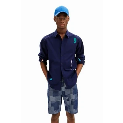 Image of Desigual Men&#039;s Cam_ian T Shirt, Blue, XXL