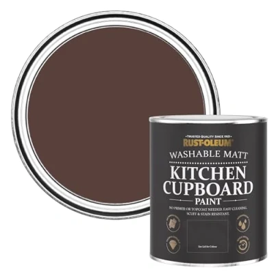 Image of Rust Oleum Red Kitchen Cupboard Paint in Matt Finish Valentina 750ml
